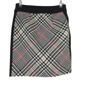 White House Black Market Straight Pencil Skirt Wool Plaid Tweed Lined Side Zip 4